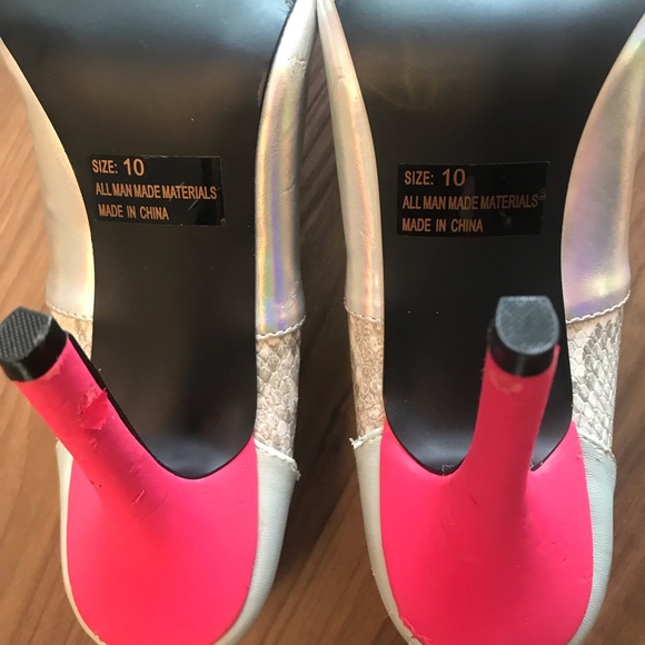 Qupid snakeskin pink stilettos - Picture 3 of 11